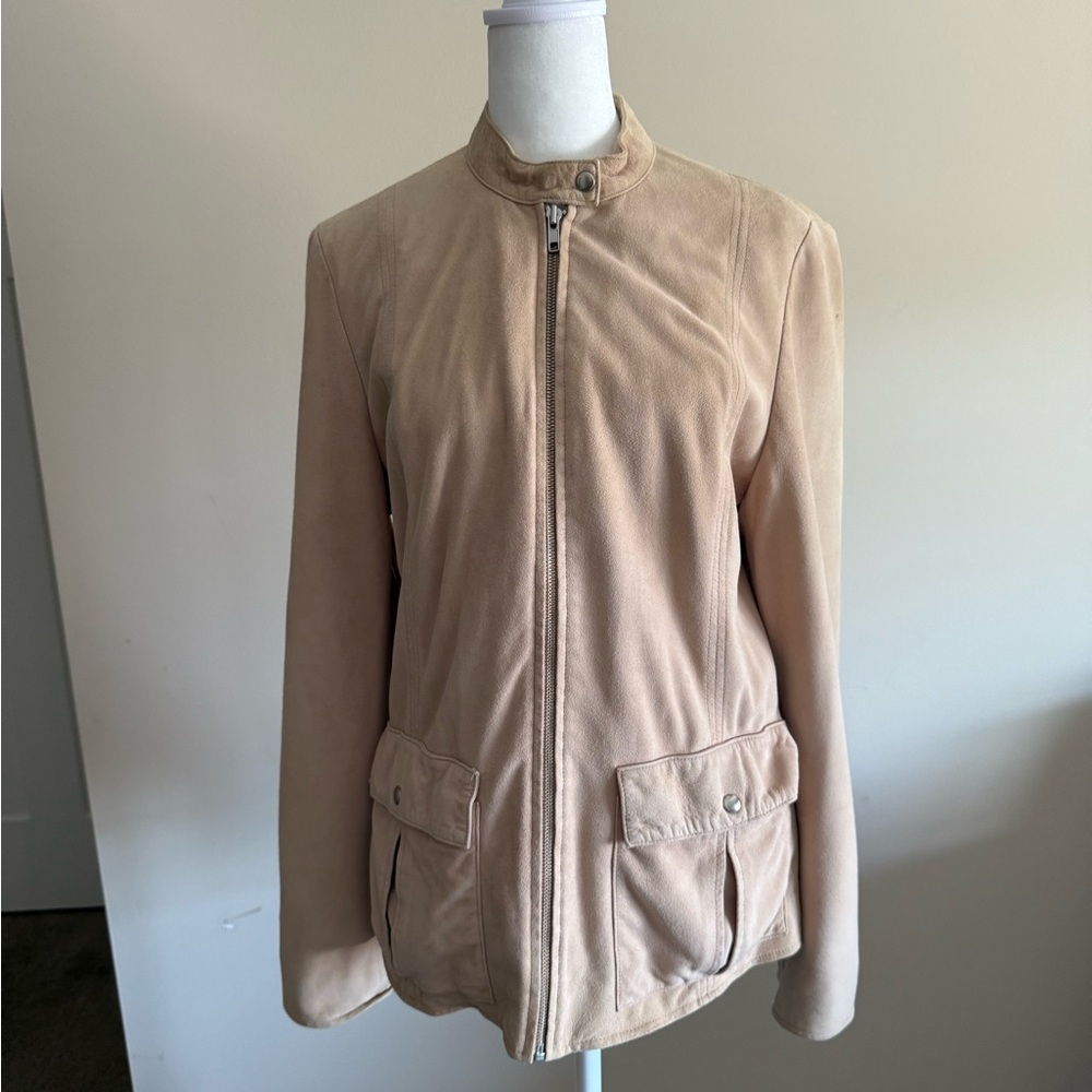Calvin Klein Tan suede Jacket vintage sz 10